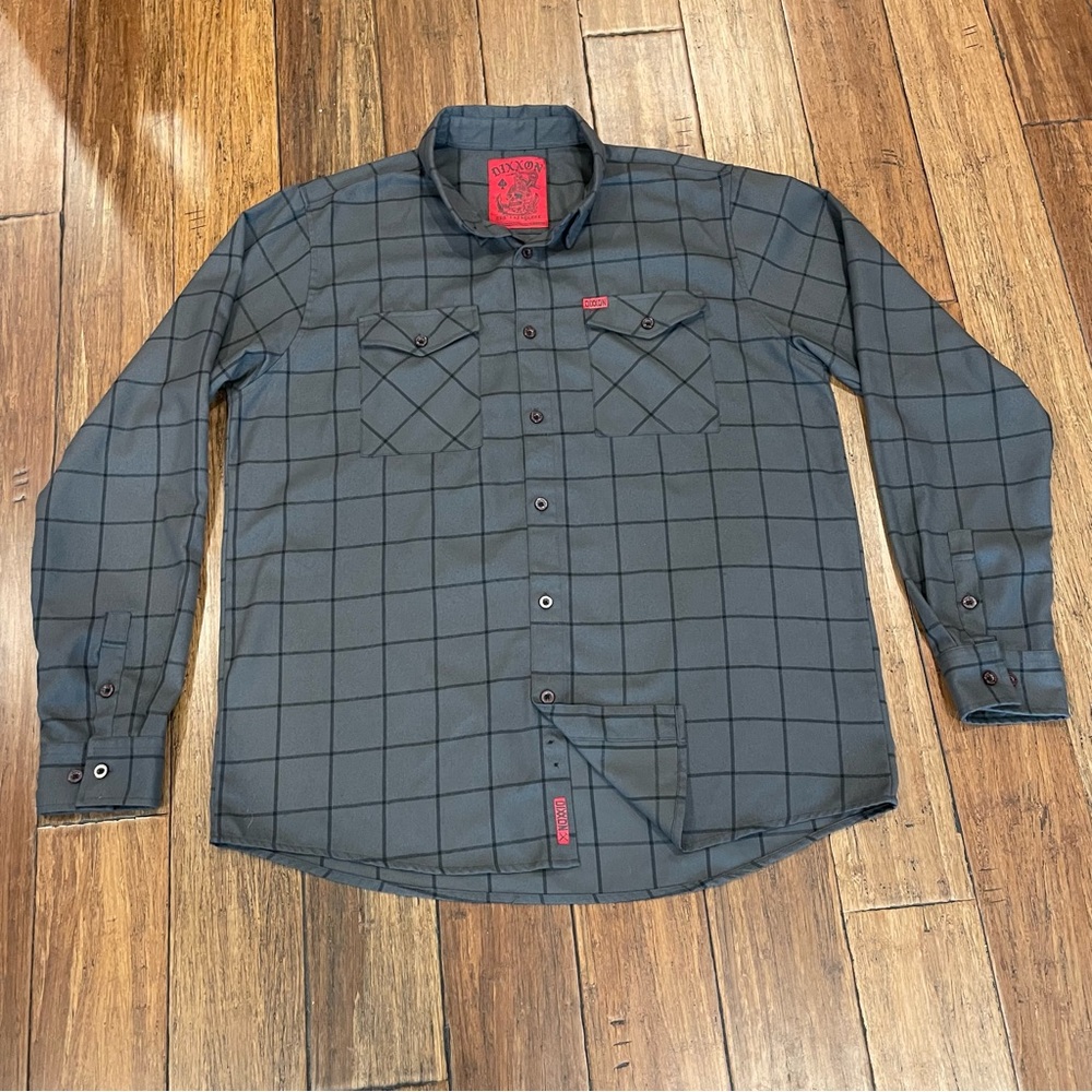 DIXXON Flannel Company “The Lafayette”, Long Sleeve Gray Plaid Button-up Shirt
